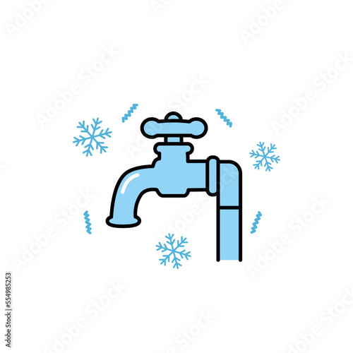水道管の凍結マーク　アイコン　水道のトラブル