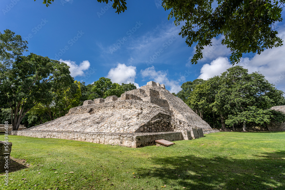 The ruins of a beautiful pyramids in the archaeological zone of Edzna in Mexico. The ruins of a beautiful pyramids in the archaeological zone of Edzna in Mexico.
