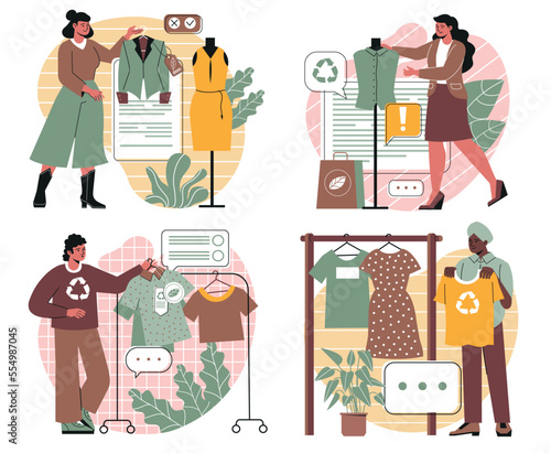 Sustainable fashion illustration set