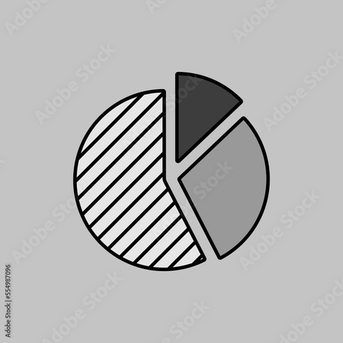 Pie Chart grayscale icon vector. Finances sign