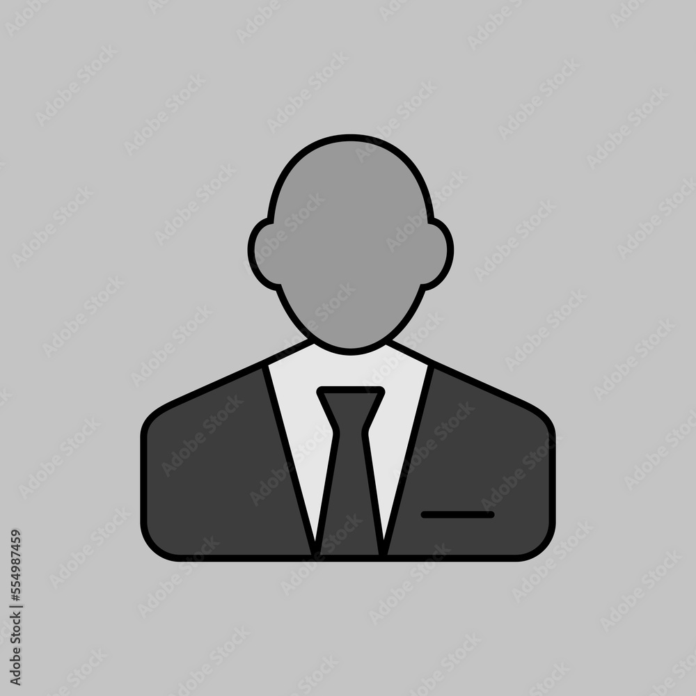 User icon of man in business suit outline icon User icon of man in business suit outline icon