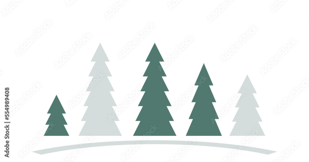 A glade of fir trees on a white background
A glade of fir trees on a white background