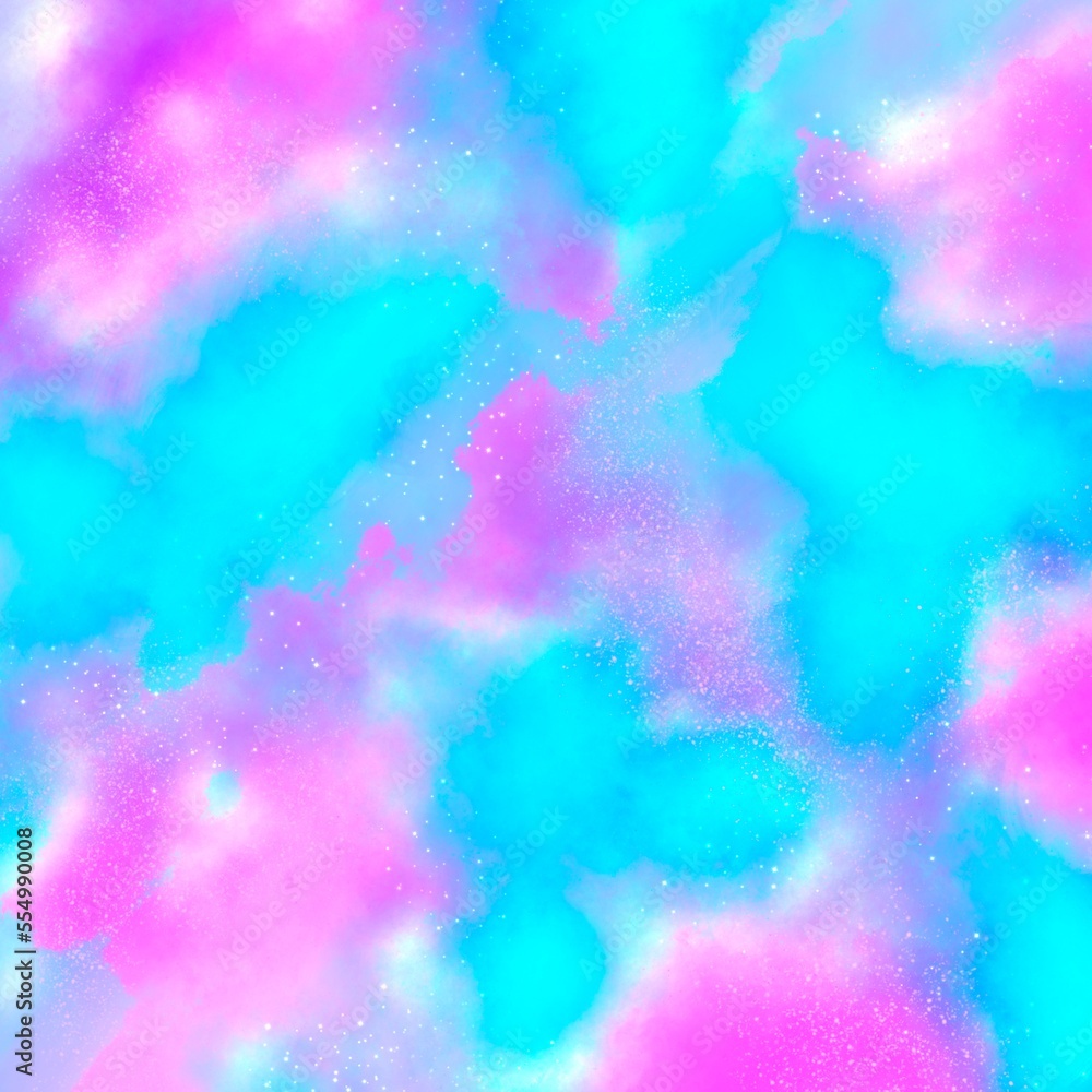 Rainbow background, unicorn, pastel sky, cotton clouds, fantasy background for parties, celebrations, sweets