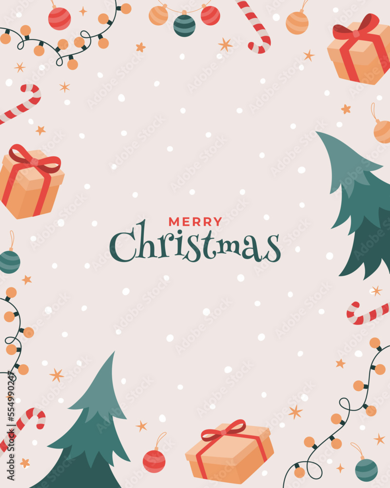 Merry Christmas gifts and pines background Merry Christmas gifts and pines background