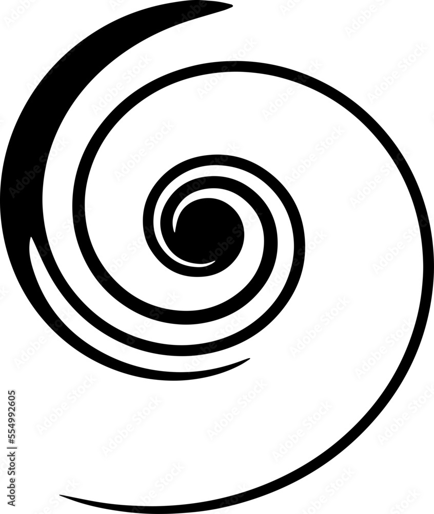 Black spiral element png