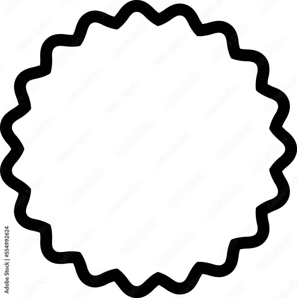 Black waved circle shape Black waved circle shape