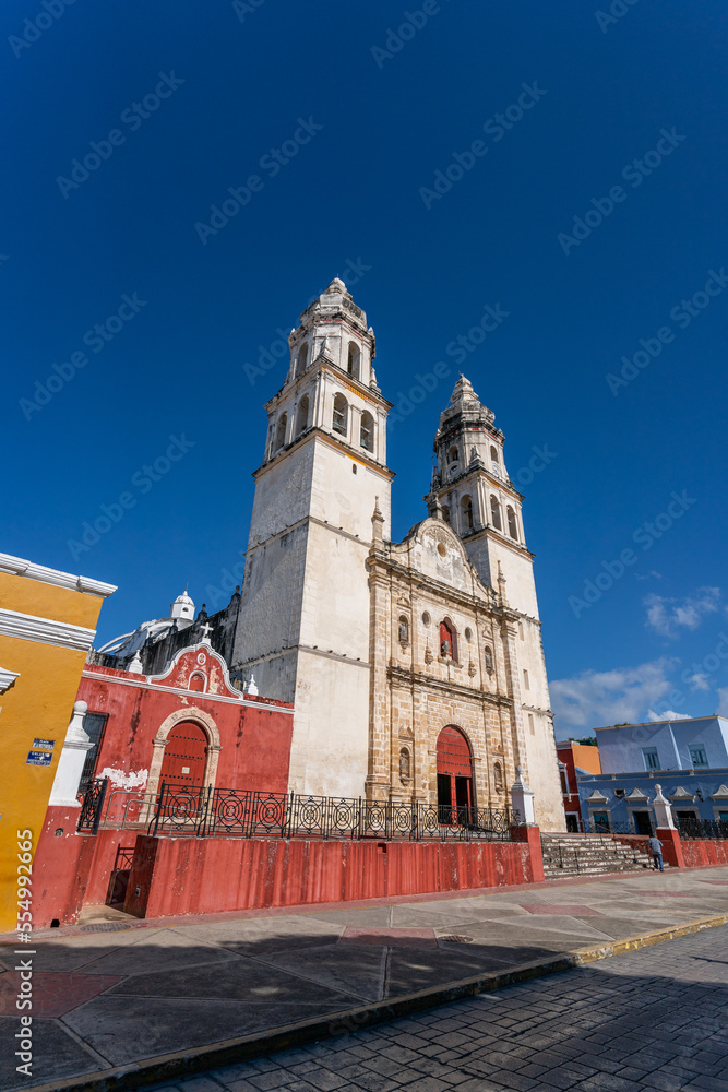 Beautiful Cathedral San Francisco de Campeche. 