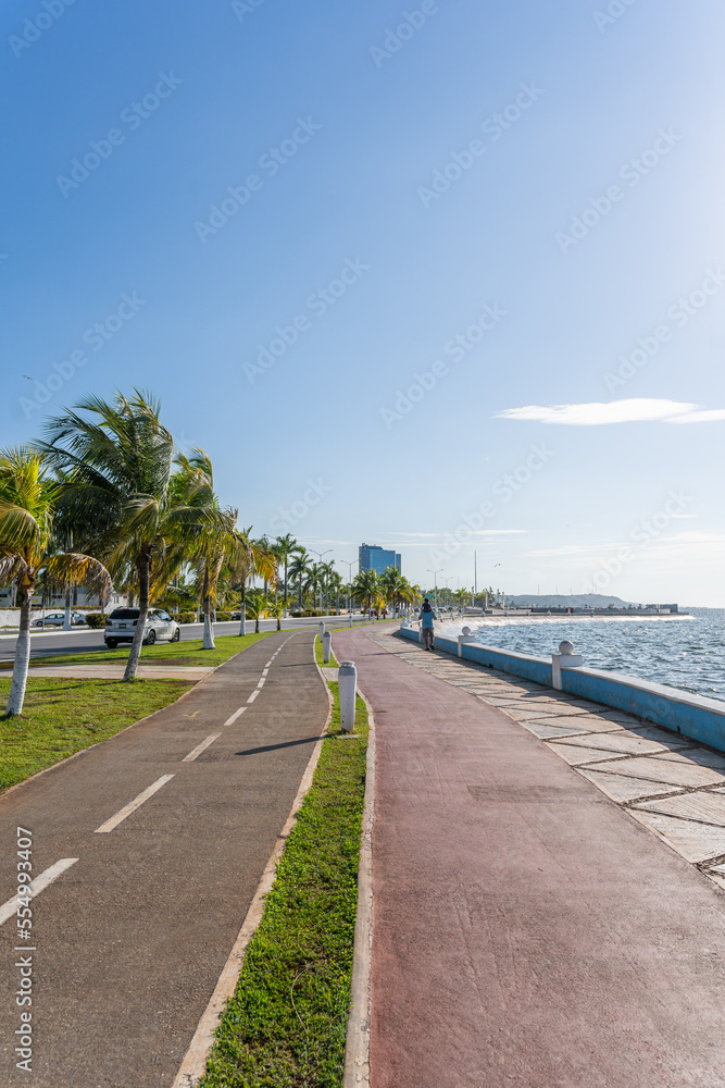 Malecon (waterfront) in city of Campeche.