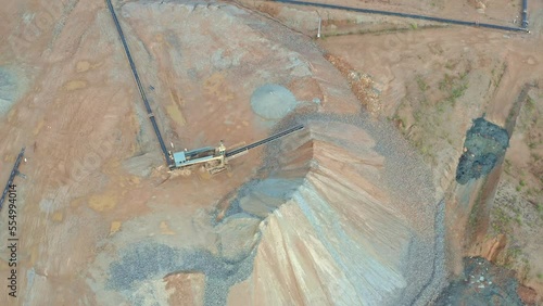 Extraction of ore in a quarry, quarry. View from above