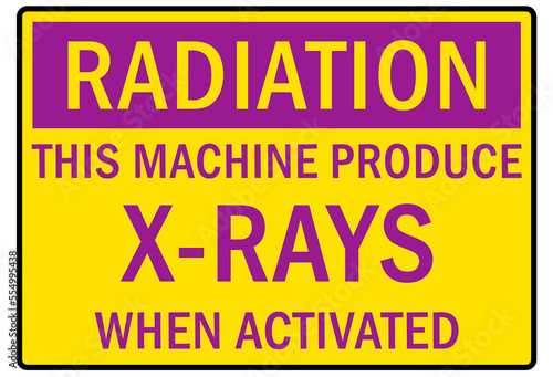 Radiation warning sign and labels