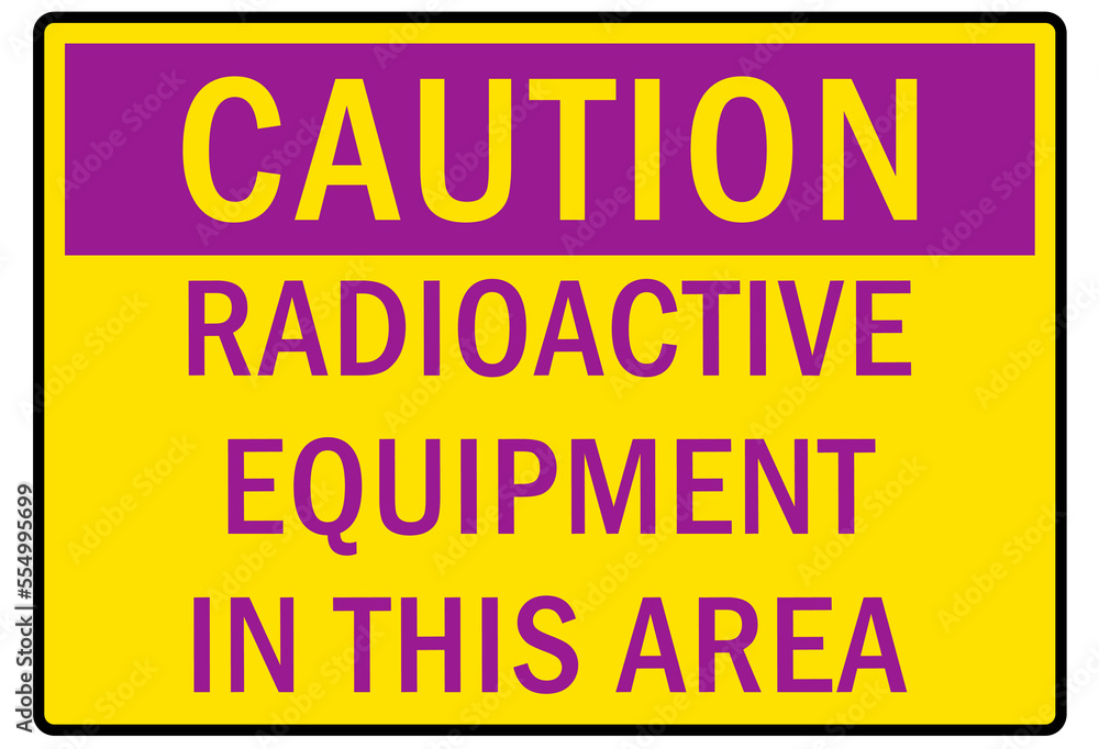 Radiation warning sign and labels Radiation warning sign and labels
