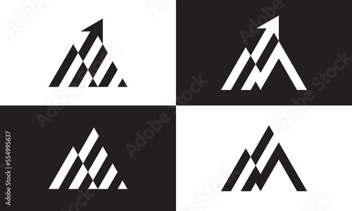 black mountain logo design modern simple symbol icon vector
