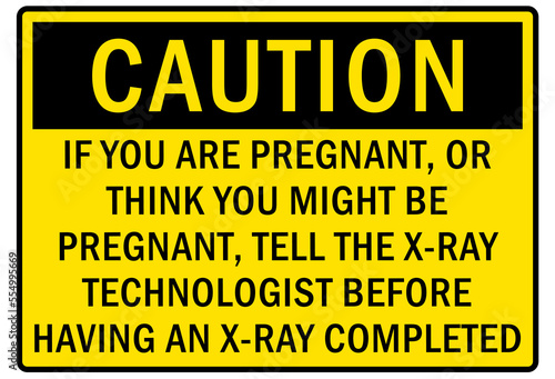 Radiation warning sign and labels