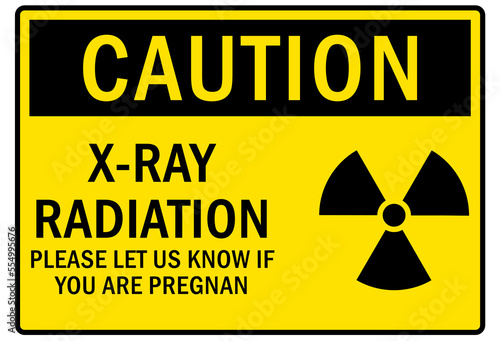Radiation warning sign and labels