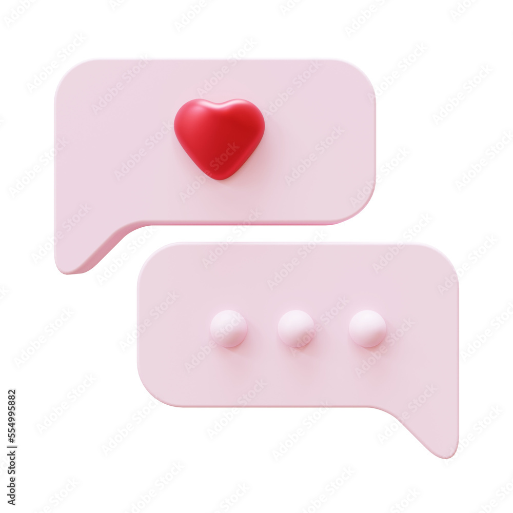 Valentine Chat 3D Render Element Valentine Chat 3D Render Element