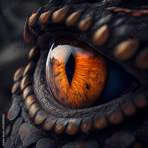 Macro of dragon eye - Generative AI © TheGoldTiger
