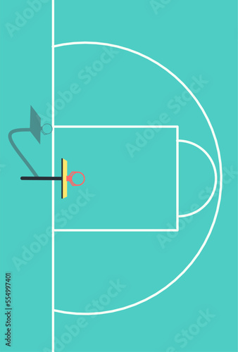 illustration flat vector graphic of basketball court perfect for posters, pamphlets, wall hangings, decorations, designs, wallpapers, and advertisements 