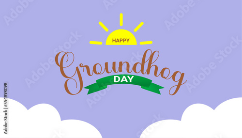 Happy groundhog day Vector illustration banner or flyer