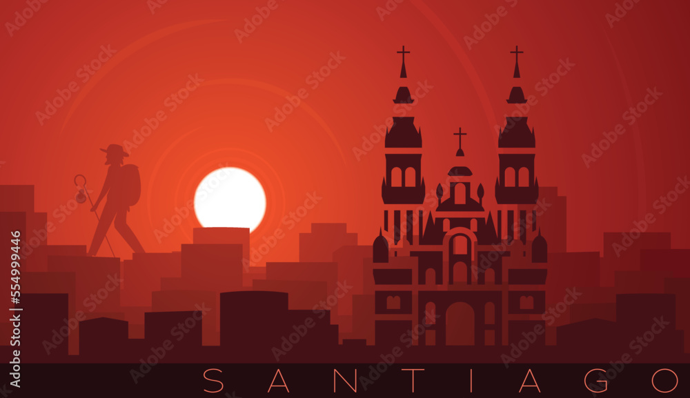 Santiago Compostela Low Sun Skyline Scene