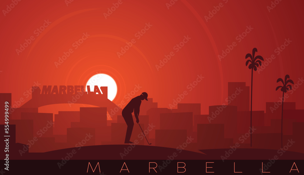 Naklejka premium Marbella Low Sun Skyline Scene