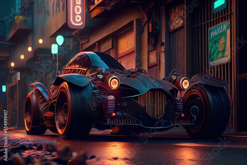 steampunk car in city © zedtox