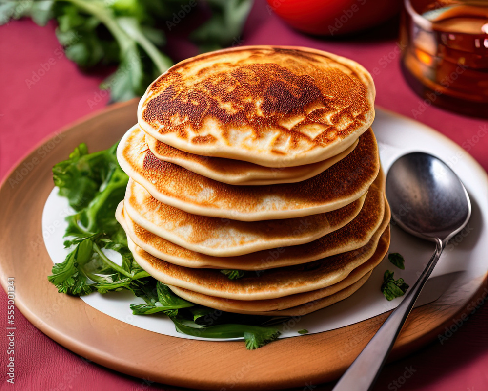 ood photography close up of Scallion Pancakes. sitting on top of a table - AI Generated ood photography close up of Scallion Pancakes. sitting on top of a table - AI Generated