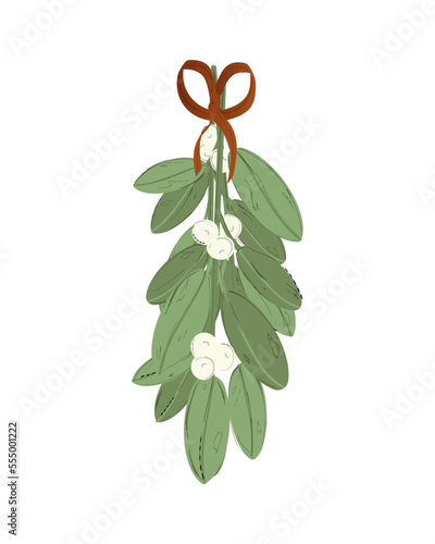 Branches of mistletoe for the pagan holiday of Yule.  Christmas mistletoe.