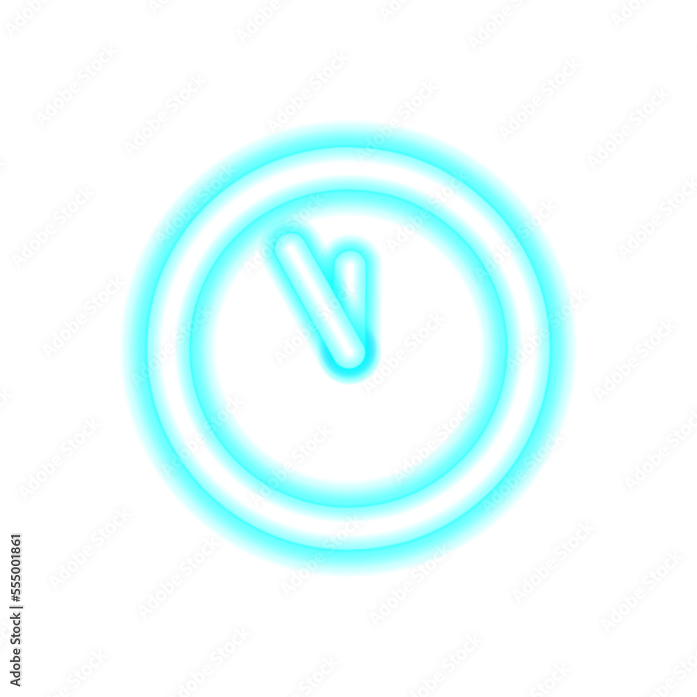 New Year Merry Christmas Blue Neon lamp sign, Clock glowing icon light, five minutes to midnight. Symbol illumination. Modern design fluorescent dark luminescent png New Year Merry Christmas Blue Neon lamp sign, Clock glowing icon light, five minutes to midnight. Symbol illumination. Modern design fluorescent dark luminescent png