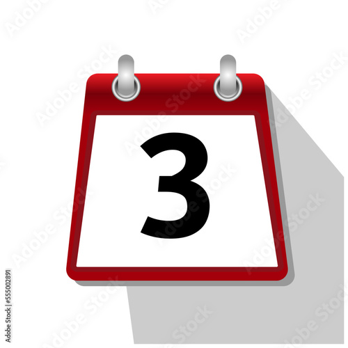 3 simple calendar icon on white background