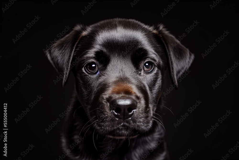 photography a close up of a puppy's face on a black background,big eyes, lucid eyes photography a close up of a puppy's face on a black background,big eyes, lucid eyes