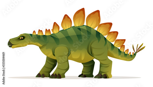Stegosaurus dinosaur vector illustration isolated on white background