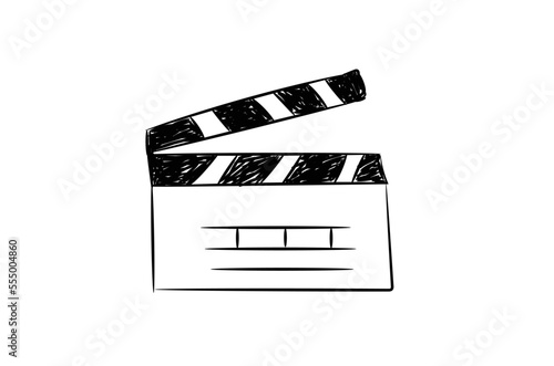 movie clapper board hand drawn
