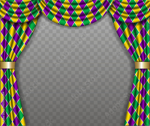 mardi gras curtain. theatre curtain with mardi gras pattern