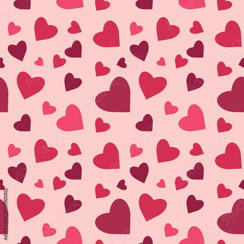 Seamless love heart design vector background. Seamless pattern on Valentines day. The seamless texture with hart