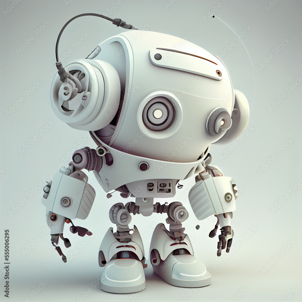 Naklejka premium blue robot with hands