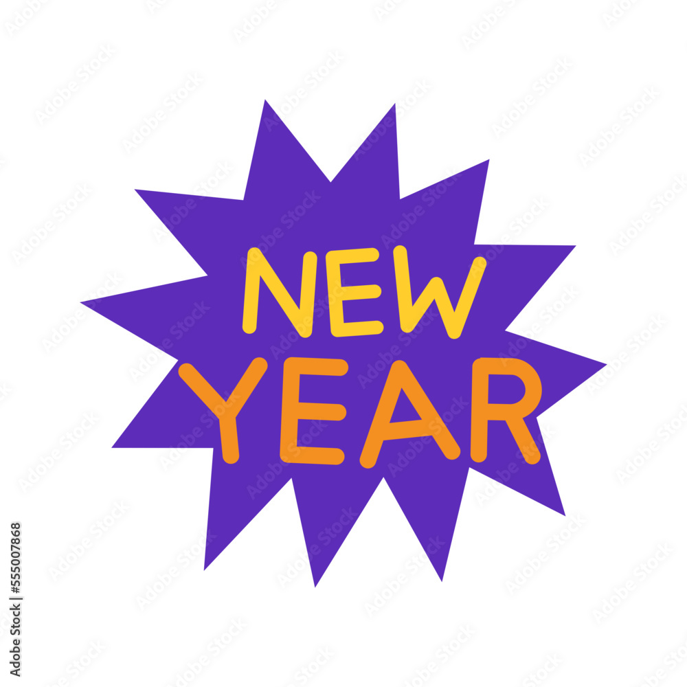 New Year Sticker Element Illustration New Year Sticker Element Illustration