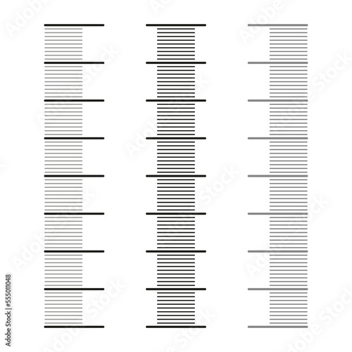 vertical rulers. Vector illustration. Stock image.