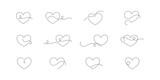Zestaw serc - kolekcja płaskich ikon. Proste elementy do projektów - serce, miłość, walentynka, zdrowie, troska.