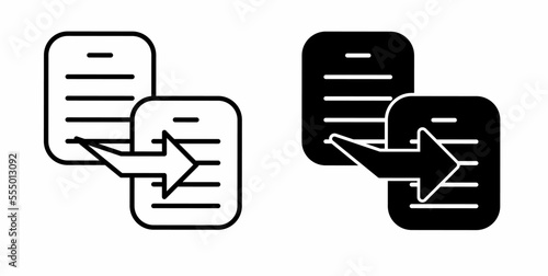copy paste icon set isolated on white background.duplicate icon