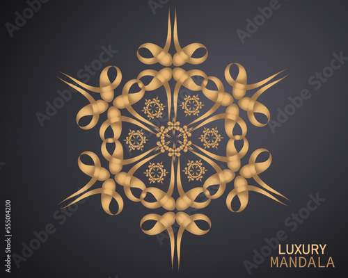 Round abstract luxury mandala. logo template design. vector illustration