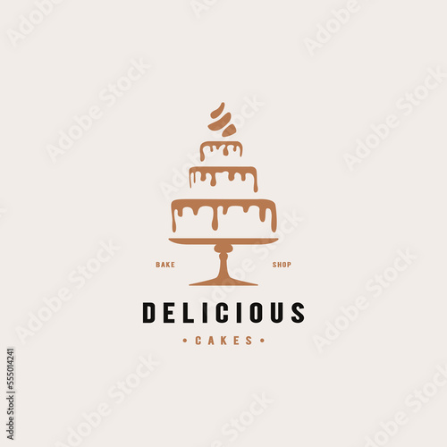cake wedding icon, delicious cake icon for bakery shop logo design 2