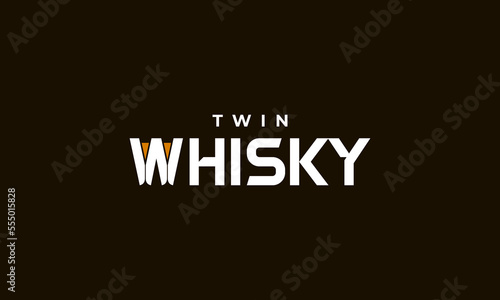 illustration vector graphic designs, logotype typography logo, twin whisky