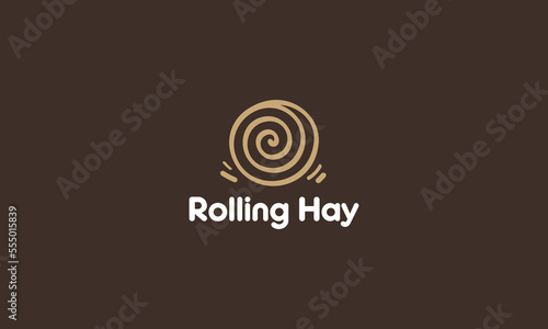 illustration vector graphic designs, rolling hay logo, simple modern style