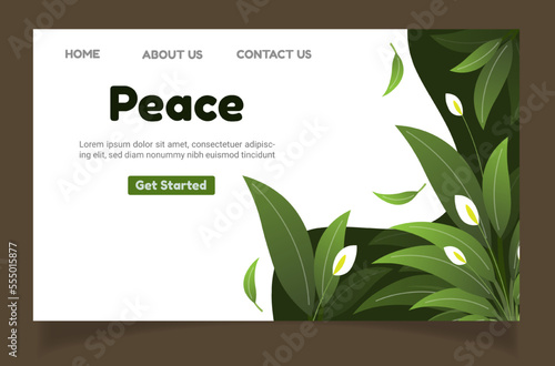 Nature foliage plants for background and landing page design set bundle © Ilham