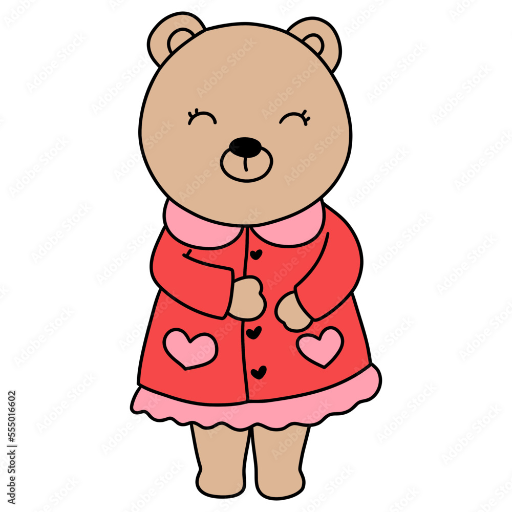 Bear in Love, Valentine Bear hand drawn illustration Bear in Love, Valentine Bear hand drawn illustration