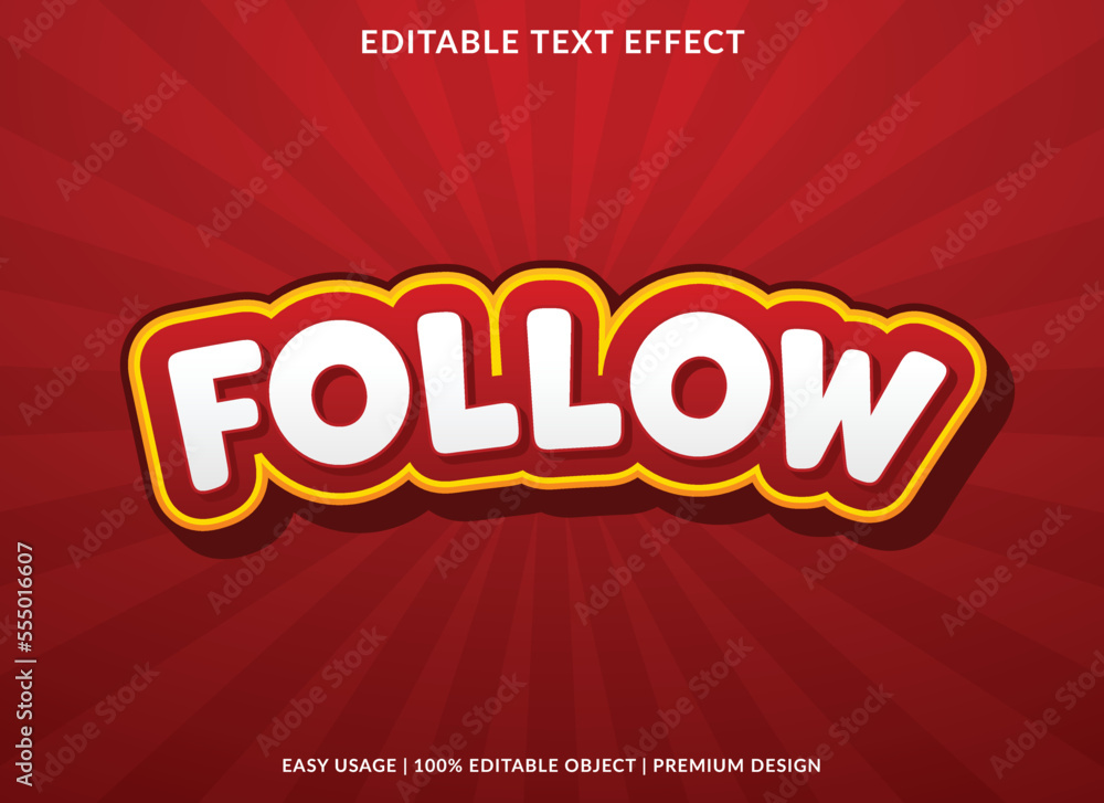 follow editable text effect template use for business logo and brand