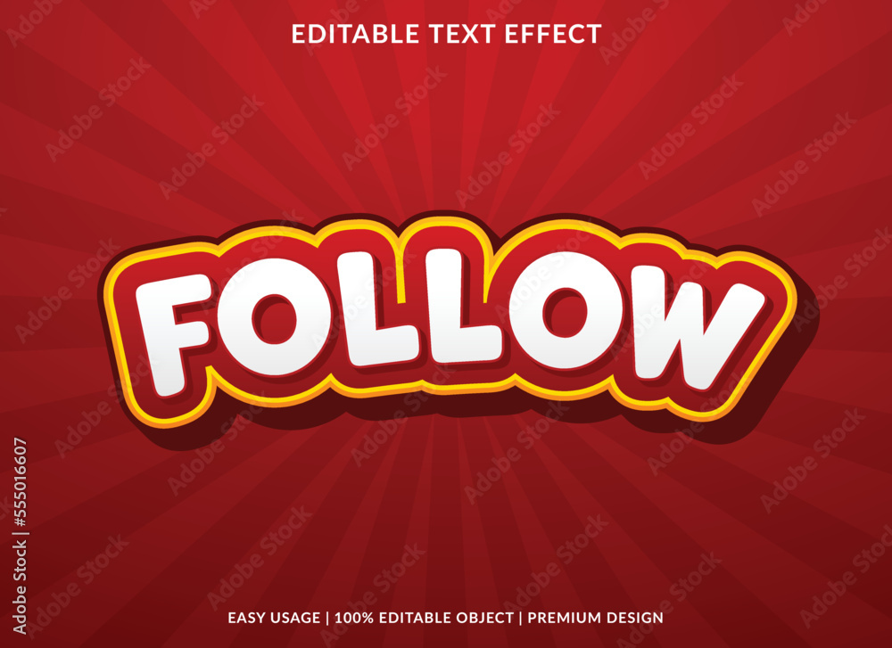 follow editable text effect template use for business logo and brand follow editable text effect template use for business logo and brand