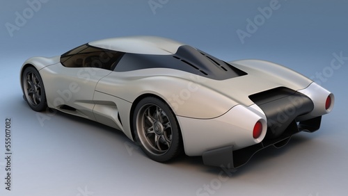 Long tail style sports car  conceptual vehicle  CGI car design - 3D illustration