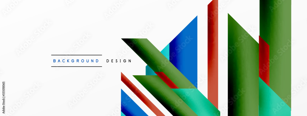 Minimal geometric abstract background. Dynamic 3d lines composition. Trendy techno business template for wallpaper, banner, background or landing Minimal geometric abstract background. Dynamic 3d lines composition. Trendy techno business template for wallpaper, banner, background or landing