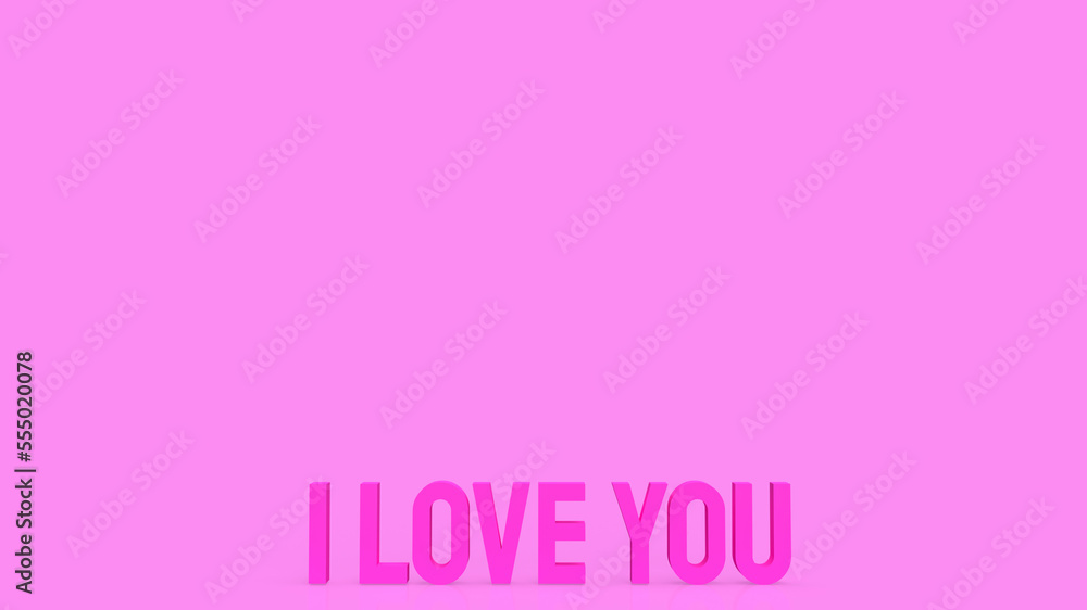 I love you pink text for love or holiday concept 3d rendering I love you pink text for love or holiday concept 3d rendering